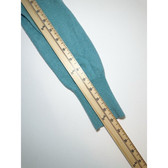 Nordstrom Collection Cashmere Silk Blend Button Aqua Blue Cardigan Women's MED - Picture 14 of 14